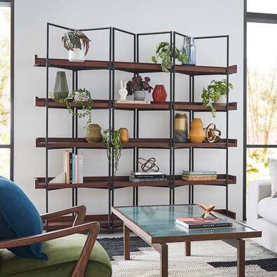 Display Cabinets Shelving Units, Large Black Bookcase With Doors And Windows