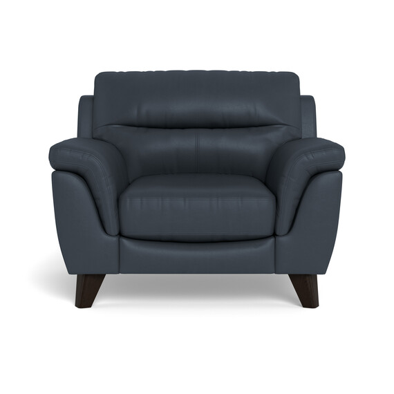 1s Ocean Blue Leather Skylar Armchair, Blue Leather Armchair