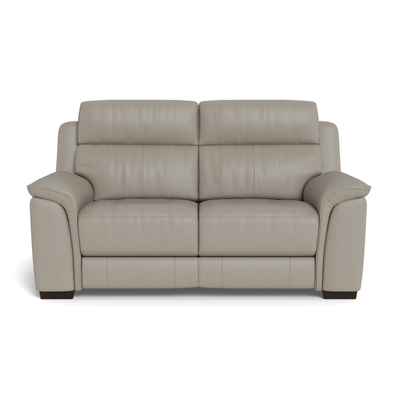 2 Seat Silver Grey Leather Asher Sofa, Leather Electric Recliner Lounge