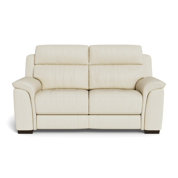 2 Seat Frost Leather Asher Sofa E Mot, White Leather Electric Recliner Sofa