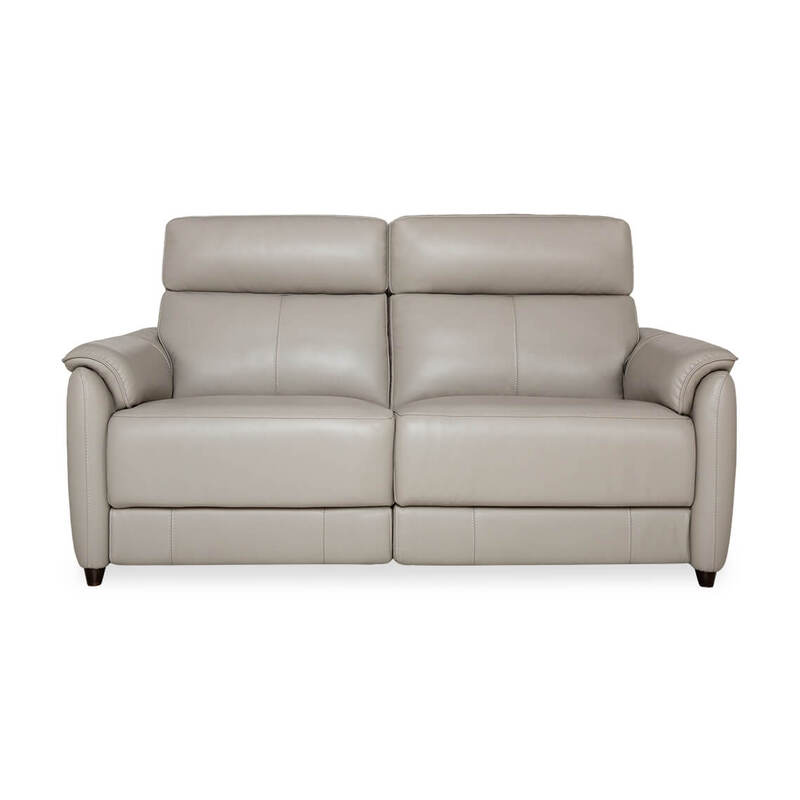 2 5 Seat Pale Grey Leather Dexter Sofa, Leather Sofas Bolton