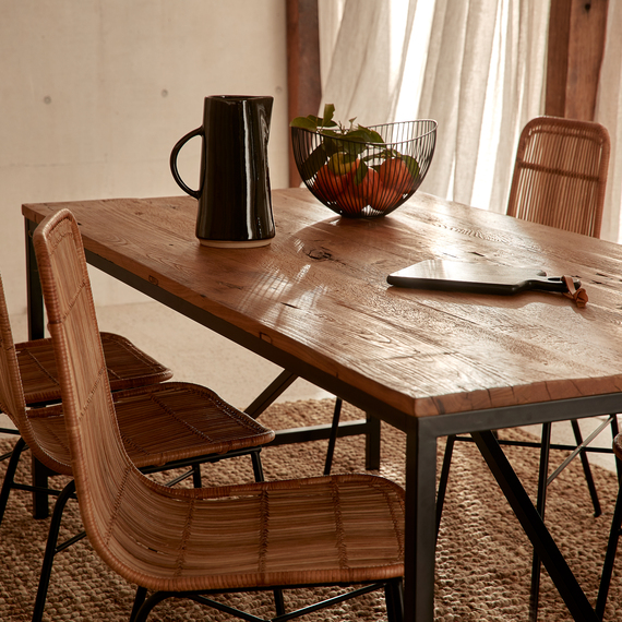 Silo Dining Table Freedom, Madeline Angle Iron And Wood Dining Table