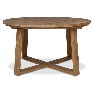 round timber outdoor table