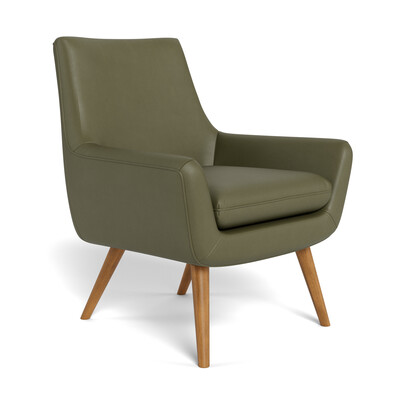 RETRO (No Buttons) Leather Occasional Armchair