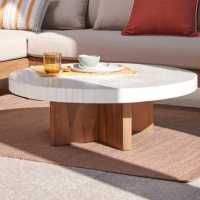 Outdoor Coffee Side Tables Wood, Terrazzo Coffee Table Freedom