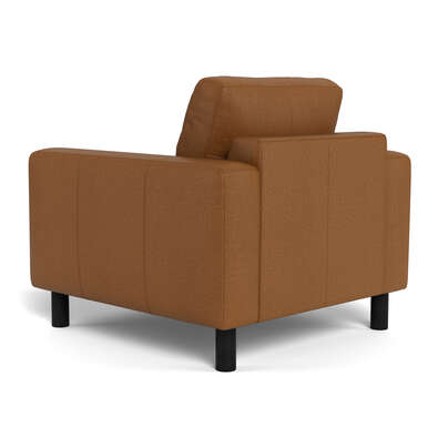 AUTOGRAPH Leather Contemporary Armchair with High Black Tone Legs