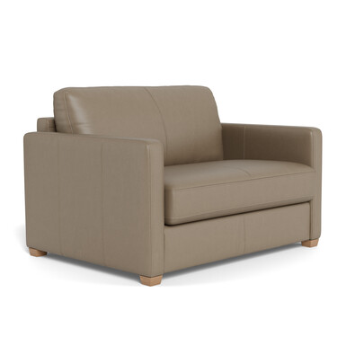 AUTOGRAPH Leather Slim Armchair Sofabed with Low Natural Tone Legs