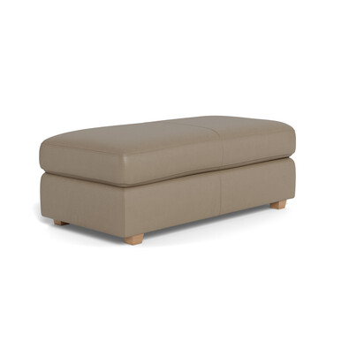 AUTOGRAPH Leather Ottoman with Low Natural Tone Legs