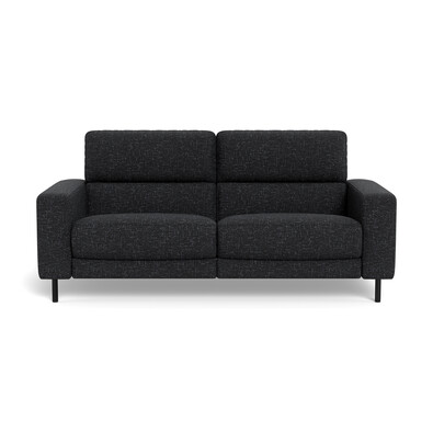 AUTOGRAPH Fabric Contemporary Electric Recliner Sofa with High Black Metal Legs