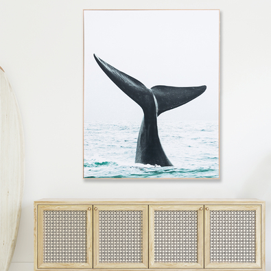 WHALE WATCHING Framed Canvas