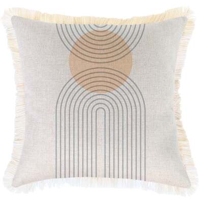 RISING SUN Cushion Cover with Fringe