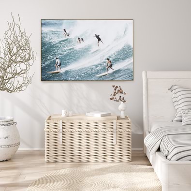 SURFERS THRILL Framed Canvas