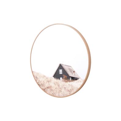TRANQUIL COTTAGE Round Framed Canvas
