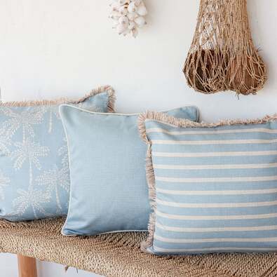 BROLLE Cushion Cover with Fringe
