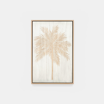 BEACH PALM 1 Framed Wood Carving