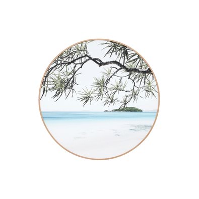 TROPICAL BAY Round Framed Canvas