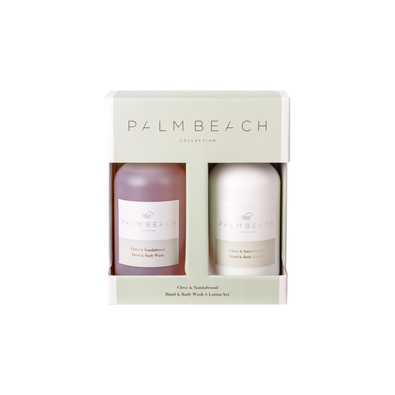 PALM BEACH COLLECTION Clove & Sandalwood Hand & Body Wash + Lotion Set