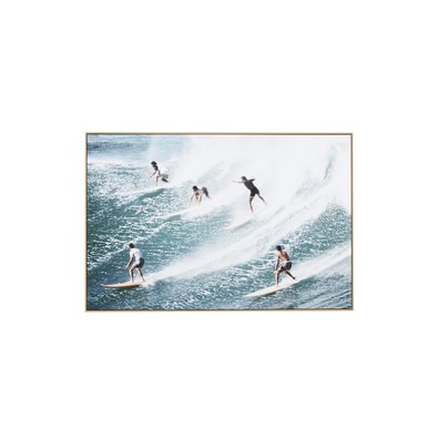 SURFERS THRILL Framed Canvas