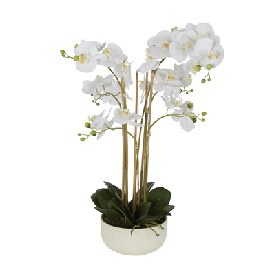 ORCHID WHITE POT Faux Flower