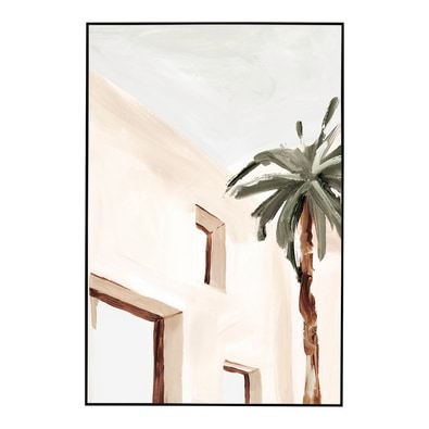 PALM PERSPECTIVE BLUSH 1 Framed Canvas