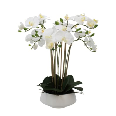 ORCHID WHITE POT Faux Flower
