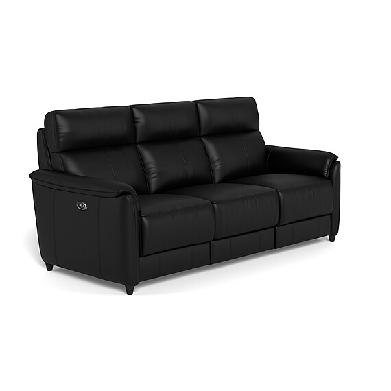 DEXTER Leather Battery Recliner Sofa