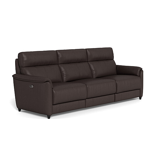 DEXTER Leather Battery Recliner Sofa