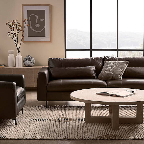 HENDRICKS Leather Sofa