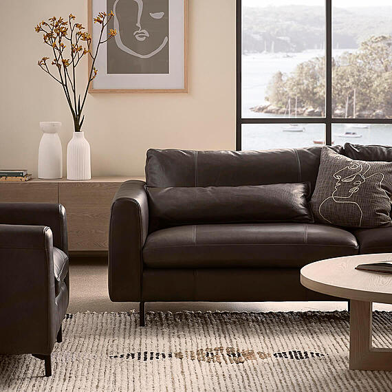 HENDRICKS Leather Sofa