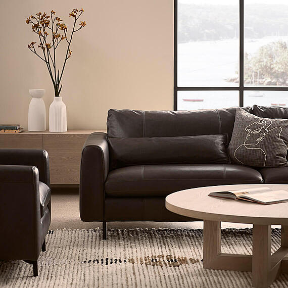 HENDRICKS Leather Sofa