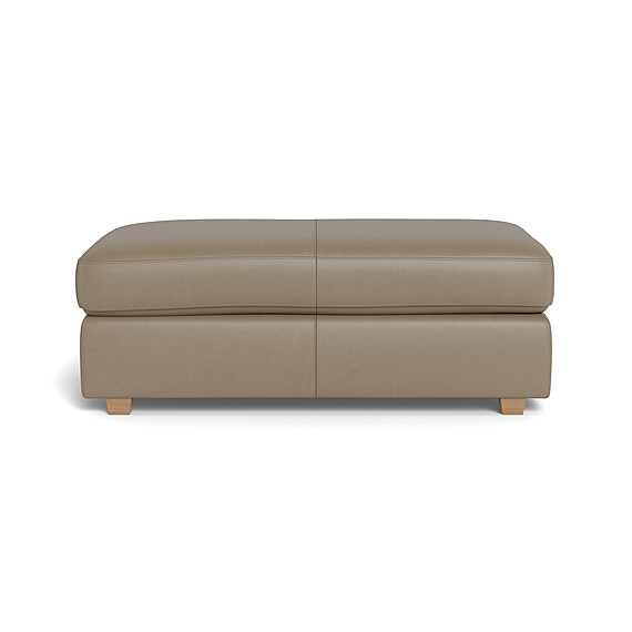 AUTOGRAPH Leather Ottoman with Low Natural Tone Legs