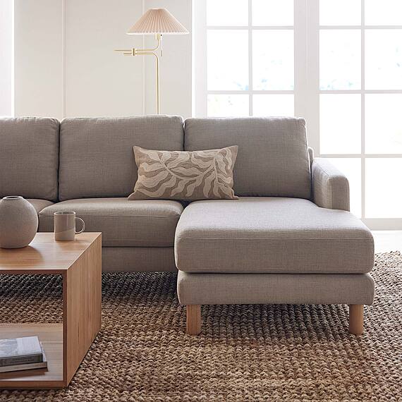 AUTOGRAPH Fabric Slim Modular Sofa with High Natural Tone Legs