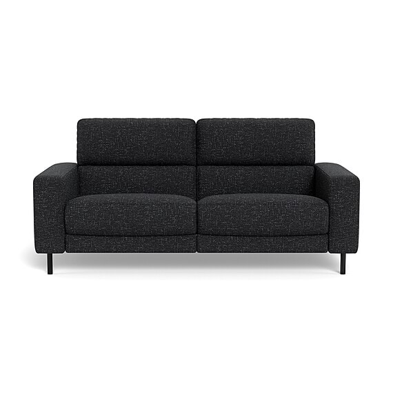 AUTOGRAPH Fabric Contemporary Electric Recliner Sofa with High Black Metal Legs