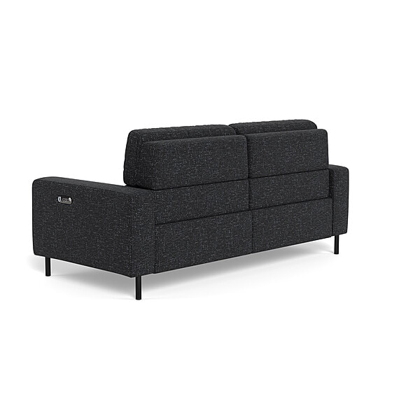 AUTOGRAPH Fabric Contemporary Electric Recliner Sofa with High Black Metal Legs