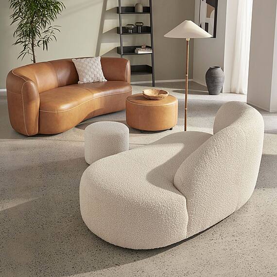 LUNE Fabric Ottoman