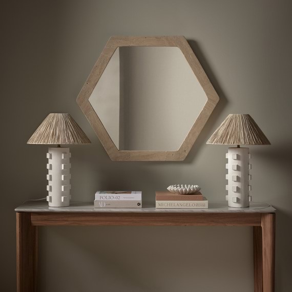 MARLOE Travertine Wall Mirror