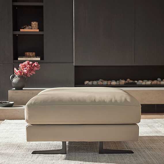 BARI Leather Ottoman