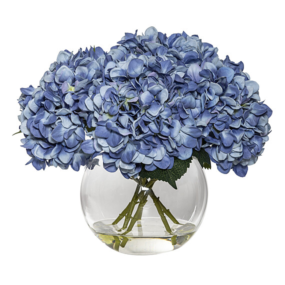 HYDRANGEA LOLLAR Glass Vase Arrangement