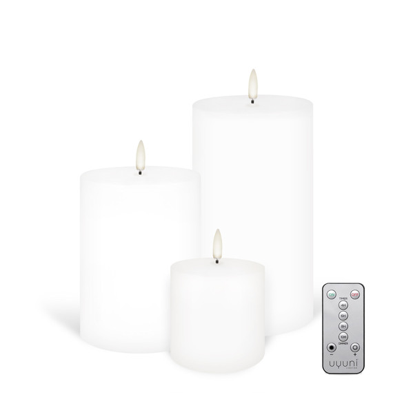 OUTDOOR LIVING TRILOGY Set of 3 Flameless Candle