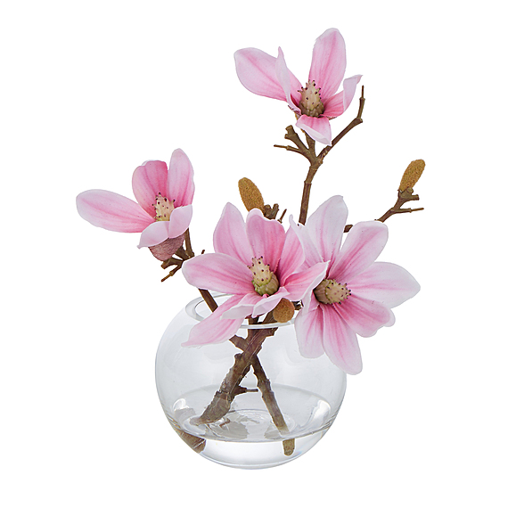 MINI MAGNOLIA SPHERE Glass Vase Arrangement