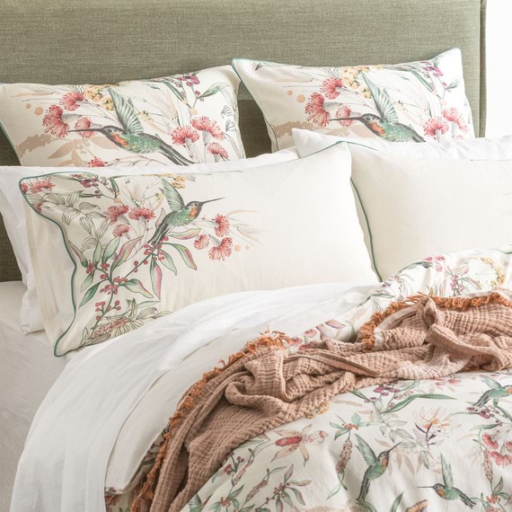 FLORAL Linen European Pillowcase