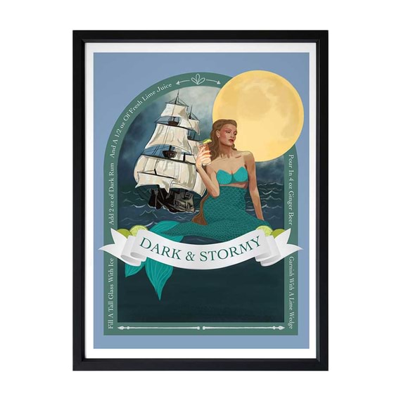 DARK AND STORMY Framed Print