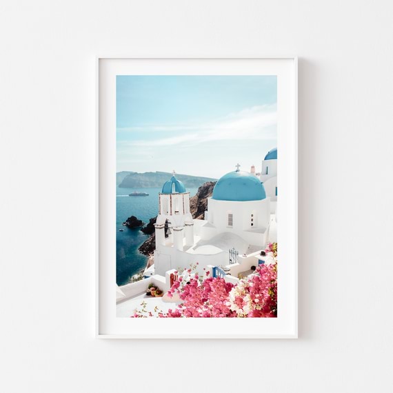 COLOURS OF SANTORINI Framed Print