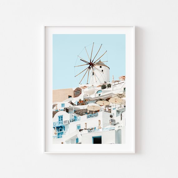 WINDMILL OF OIA Framed Print