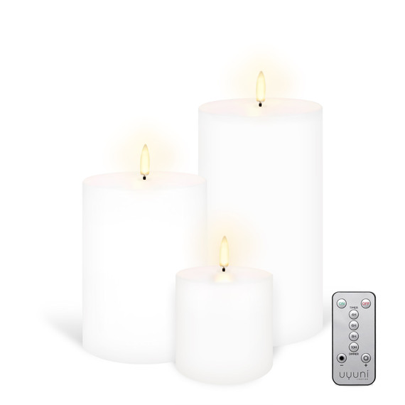 OUTDOOR LIVING TRILOGY Set of 3 Flameless Candle