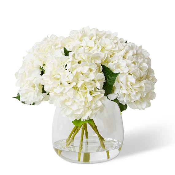 HYDRANGEA ALMEL Glass Vase Arrangement