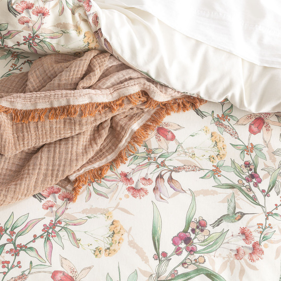 FLORAL Linen European Pillowcase