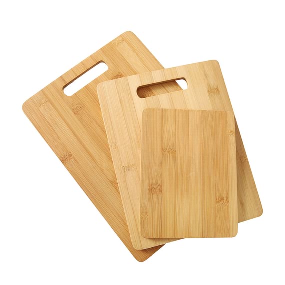 GOURMET KITCHEN Set of 3 Bamboo Cutting Board Set