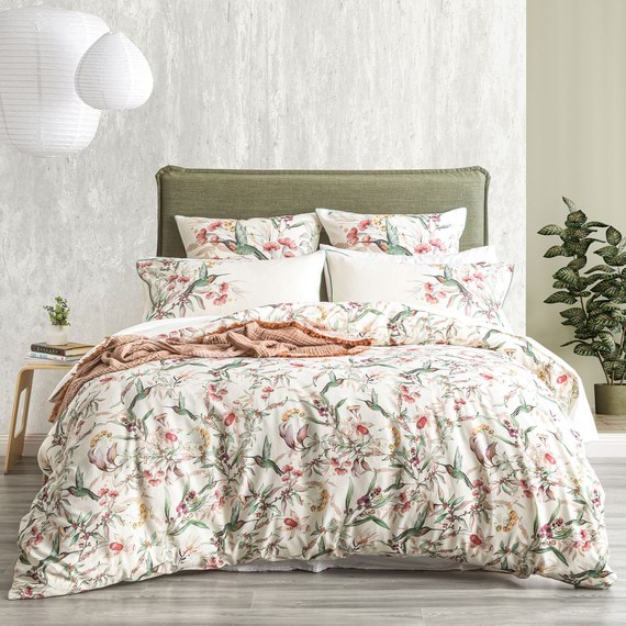 FLORAL Linen Quilt Cover Set