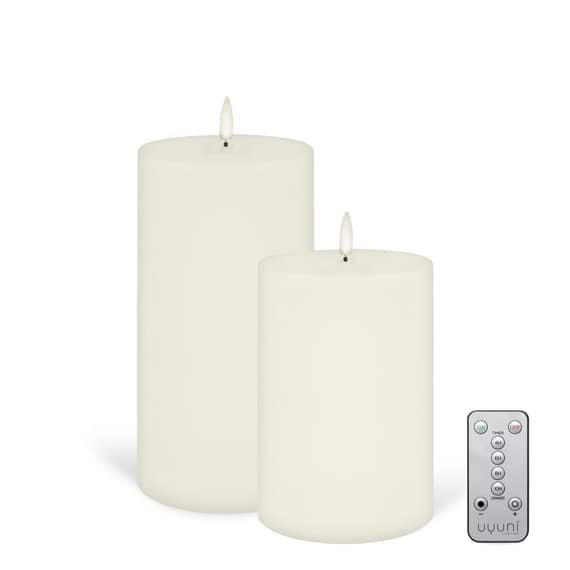 DESIGNER CURATIONS DUO Set of 2 Wide Flameless Candle